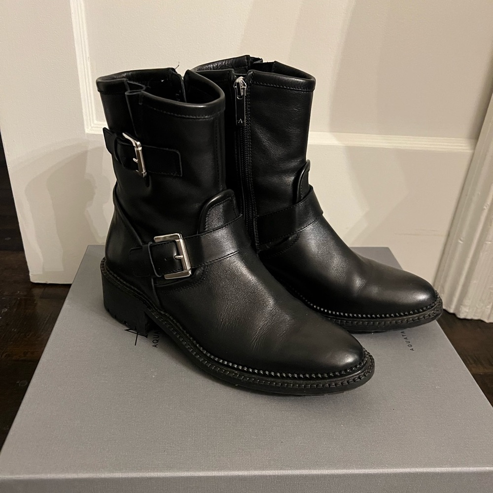 Aquatalia Omayda weatherproof moto boots